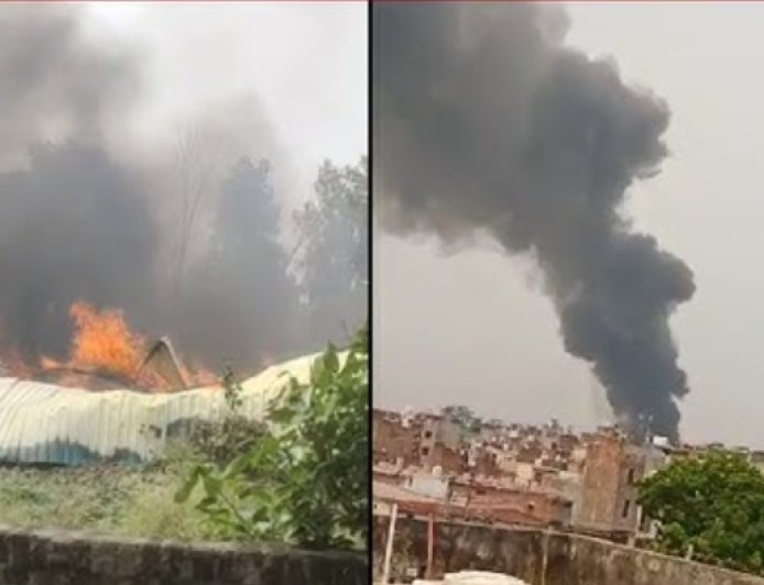 दिल्ली में सांसद अपार्टमेंट में आग: बीडी रोड स्थित कावेरी अपार्टमेंट में मची अफरा-तफरी