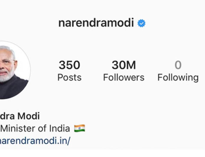 प्रधानमंत्री नरेंद्र मोदी ने इंस्टाग्राम पर 10 करोड़ फॉलोअर्स का ऐतिहासिक आंकड़ा पार किया